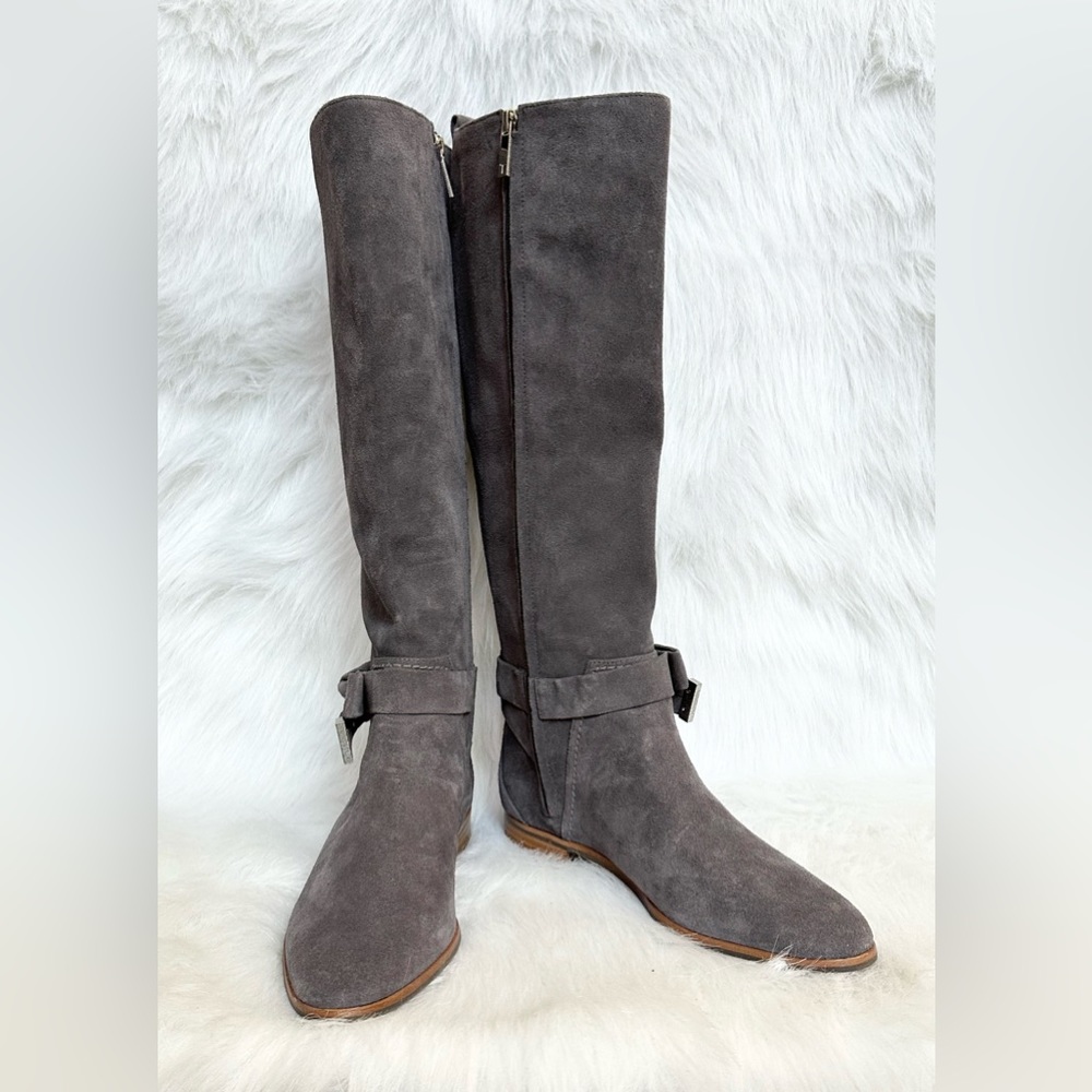 NEW Ladies Ted Baker Suede Knee High Boots Grey Size 8